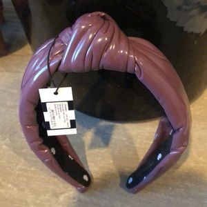 New Lele Sadoughi faux leather plum grey headband